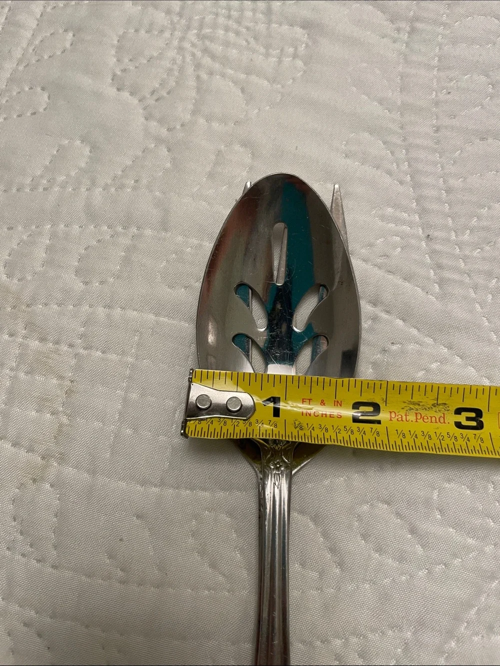 Vintage Set of 2 LUSTREWARE Rose Pattern Serving Fork & Slotted Spoon Set